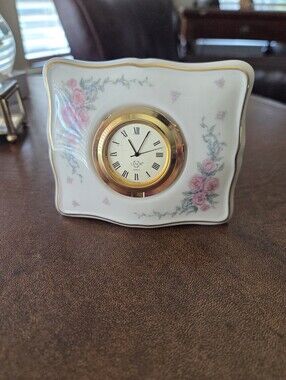 Lenox Rose Manor Porcelain Vanity Clock